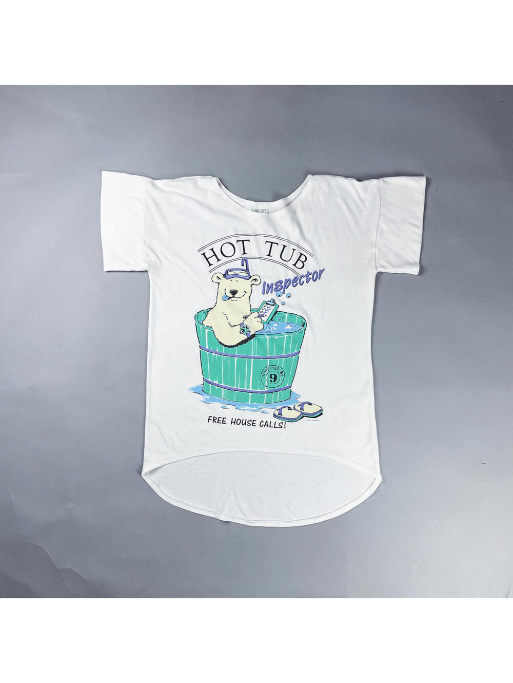 Vintage Graphic T-shirt, 80's White Graphic 'Hot Tub Inspector' T-Shirt